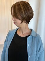 ヘアメイク ミチ 富田店(HAIRMAKE MICHI)&nbsp;【MICHI 富田店　杉本 郁美】 杉本 郁美 ショートボブ ベージュ