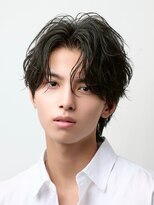 オーシャントーキョー 渋谷神南(OCEAN TOKYO) メンズカット無造作黒髪センターパート刈り上げビジネス流行