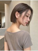 前髪なし丸くならないぱつっと切りっぱなしボブ艶暗髪【銀座】
