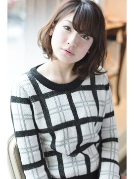 ヘアーアンドメイク シーク 八王子(HAIR&MAKE SeeK) 【暗髪】パールヴェール×ゆるふわボブ