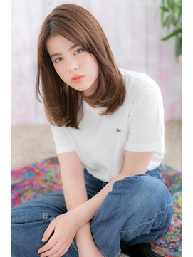 ミック 日暮里店(miq) 斜めバングダークアッシュ小顔内巻きワンカールa1