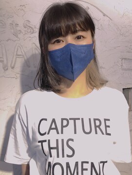 ナナカバイミーツハンド(nana.ca by meetsHAND) ミルクティーイヤリングカラー × ワイドバングミディアム