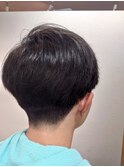 爽やかショートマッシュ ツーブロック ビジネス 学生 黒髪　束感