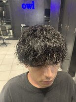 アウル 心斎橋(owl)&nbsp;マッシュ×波巻きパーマ×黒髪×スパイラルパーマ