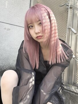 ココ 原宿(KOKO) ケアブリーチハイトーン小顔クラゲヘアーオリーブグレーピンク