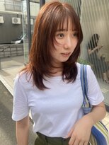 ハル 南平岸(HARU)&nbsp;ブリーチ無し◎オレンジブラウンのレイヤースタイル