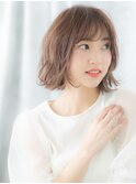 大人かわいいミルクティーベージュボブパーマp小山20代30代