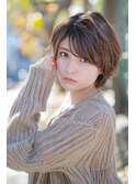 くびれショート/顔まわり/シアーグレージュ【lana hair/新宿】