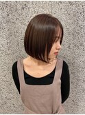小顔見せショートベージュカラーブリーチしない透明感カラー