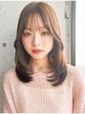 ◎美髪イメチェンワンカール斜めバングワンカール愛され薄め前髪
