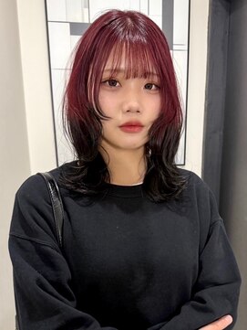 ナービス(NARVIS) くびれレイヤーミディ×逆グラデ　レッドカラー