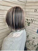 【立体感×透明感】大人可愛いハイライトボブ