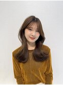 切りっぱなしボブエアリーロング美髪ピンクブラウン