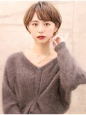 大人かわいい、小顔、アッシュ、クールショート、ボブルフ