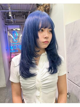 グロウ 渋谷(grow) 【ネイビーブルー×韓国レイヤースタイル】