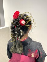 アース 市ヶ谷店(HAIR&MAKE EARTH)&nbsp;10代20代卒業式ツインヘア◎華やか編み込みリボン