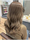 ベージュ ブリーチなしダブルカラー 透明感カラー 髪質改善