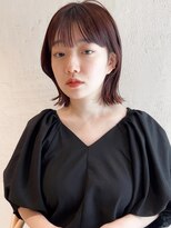 くびれボブ×切りっぱなしボブ×赤髪×暖色カラー×10代20代30代