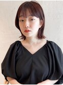 くびれボブ×切りっぱなしボブ×赤髪×暖色カラー×10代20代30代