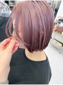 ダブルカラーピンクベージュミルクティーベージュイルミナカラー