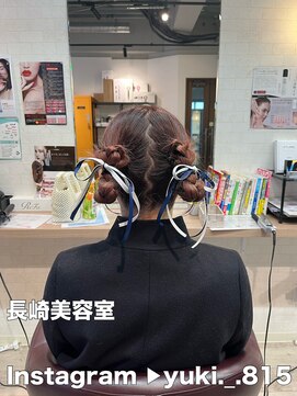 コワファーストナガサキシャンプーボーイ(COIFF1RST NAGASAKI SHAMPOO BOY) ツインテールアレンジ