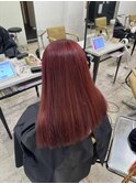 ベルベットレッドワンレンケアブリーチ小顔カット所沢練馬韓国