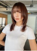 【あきら】セミロングレイヤーカットハッシュカット韓国