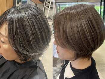 ソーホーヘアーアンドボタニカル 大橋店(SOHO hair & botanical)の写真/【大橋駅前】気になり始めの白髪もきれいにお洒落に♪話題の白髪ぼかしハイライトもお任せください◎