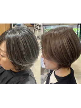【大橋駅前】気になり始めの白髪もきれいにお洒落に♪話題の白髪ぼかしハイライトもお任せください◎
