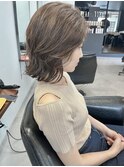 巻きいらずなパーマとベージュカラースタイル☆