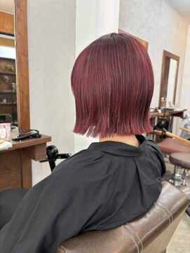 ヘアメイク デザート(HAIR MAKE DESART) 木村法子【外ハネボブ×赤髪】
