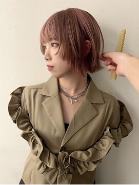 アルコイリスバイドールヘアー(ARCOIRIS by Dollhair) 都島/チェリーピンク/ブリーチカラー/韓国/ぱっつん前髪