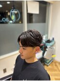 新宿ニュアンスパーマ波巻きパーマメンズセンターパート