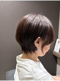 耳掛けショート/大人女性ヘア/脱白髪染め/岡町/曽根/40代/50代