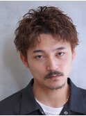 ツイストスパイラルパーマ波巻きパーマツーブロックメンズカット