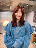 暖色カラーオレンジカラーダブルカラーオレンジベージュレイヤー