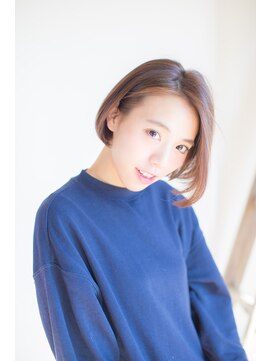 ヘアーズ ロッソ テラス(hair's ROSSO TERRACE) 【鶴見】耳かけ センターパート カール大人ボブ☆[30代40代50代]