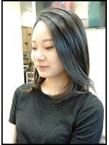 メタ(META)&nbsp;毛髪再生縮毛矯正ストレート＋ゴッホカラー（濃いブルー味）