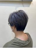 ショートヘア★グレーとネイビーカラー/ネイビーグレー
