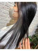 インナーカラー/バイカラー/プラチナグレージュ/ロング
