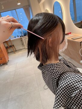 キャンバス バイ ネオリーブ 横浜西口(Canvas by neo.) イヤリングカラー ピンクベージュ ボブ sn