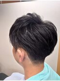 束感マッシュ ショート ツーブロック フェード ビジネススタイル