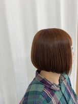 イケハ(IKEHA) 前下がりボブ×オレンジブラウン