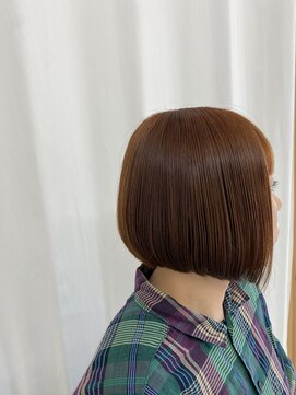 イケハ(IKEHA) 前下がりボブ×オレンジブラウン