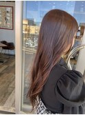 ツヤ髪アヴェダヴィーガンカラーピンクブラウン