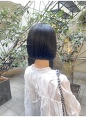 【堀口】ミニボブ、グラデーションネイビー