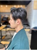 ベリーショートMEN'S HAIRマッシュパーマアッシュブラック