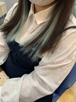 美容室 ダン エクセルシア(Dan)&nbsp;ターコイズブルーインナーロング編込エクステ★