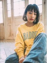 ヘアースペース ラ ルージュ(hair space LA ROUGE)&nbsp;切りっぱなしボブイヤリングカラー/暗色・暗め・黒髪