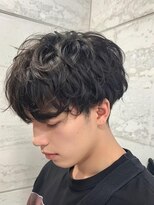 キングオブヘア バイ ノイズ 梅田茶屋町店(KING of hair by NOISM) センターパートパーマメンズウルフカットメンズ髪型ヘアスタイル